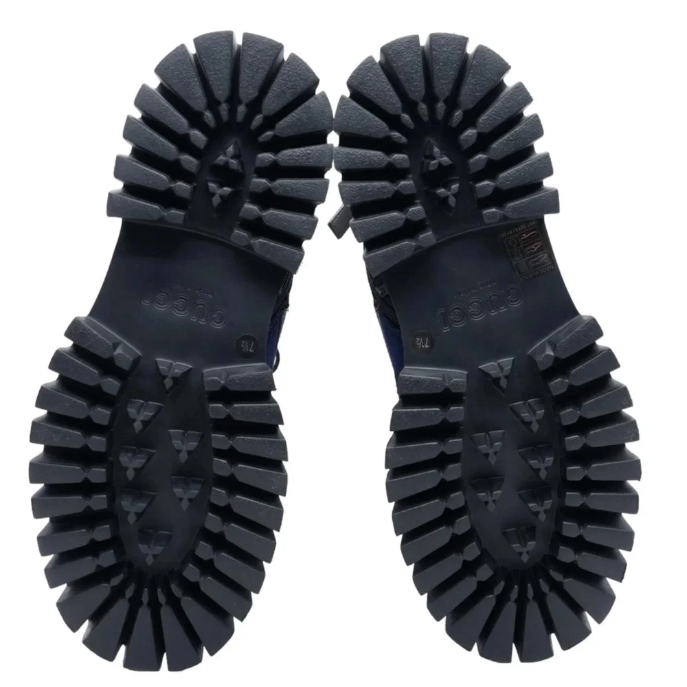 NEW IN BOX Gucci Lace-Up Boots Maxi GG in Navy